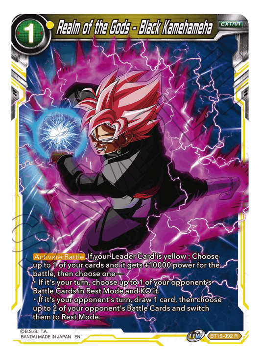 Realm of the Gods - Black Kamehameha - Realm of the Gods - Rare - BT16-092