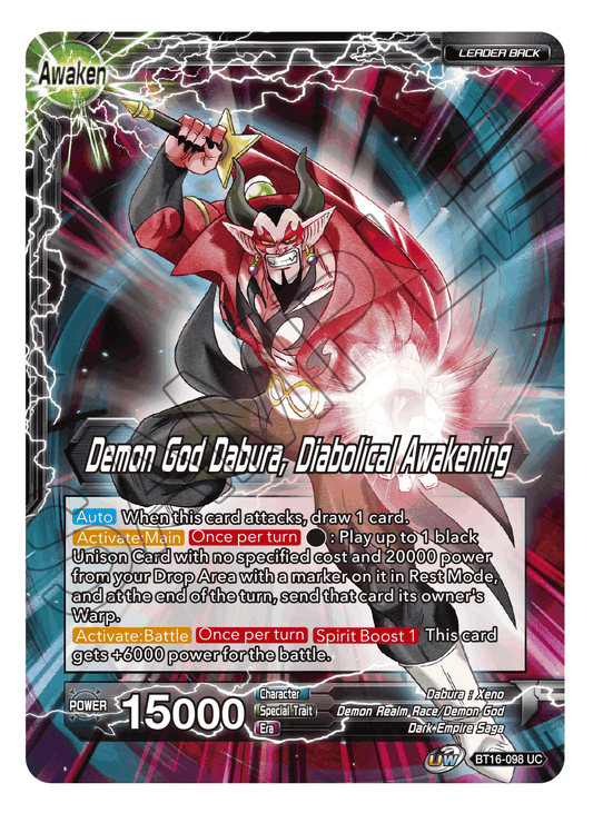 Dabura // Demon God Dabura, Diabolical Awakening - Realm of the Gods - Uncommon - BT16-098