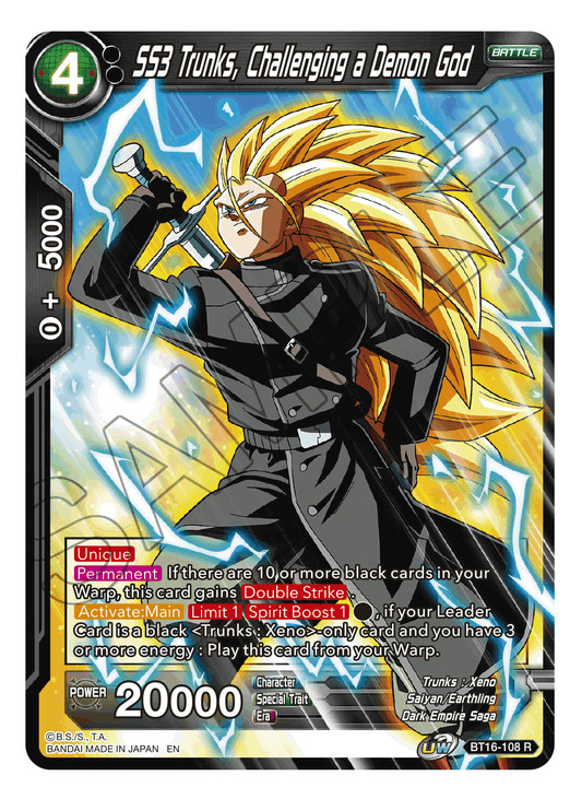 SS3 Trunks, Challenging a Demon God - Realm of the Gods - Rare - BT16-108