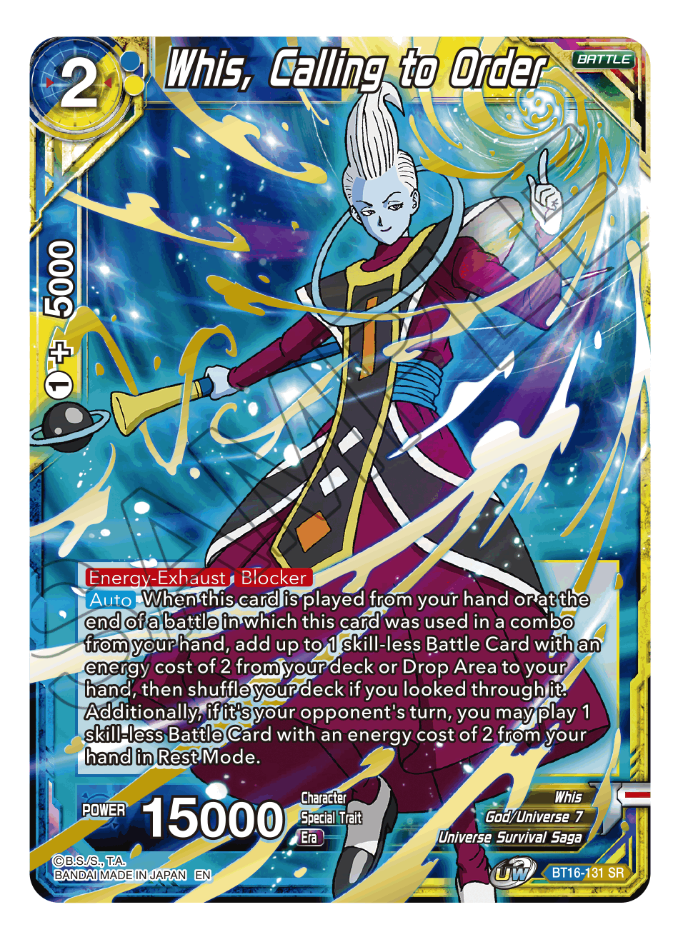 Whis, Calling to Order - Realm of the Gods - Super Rare - BT16-131