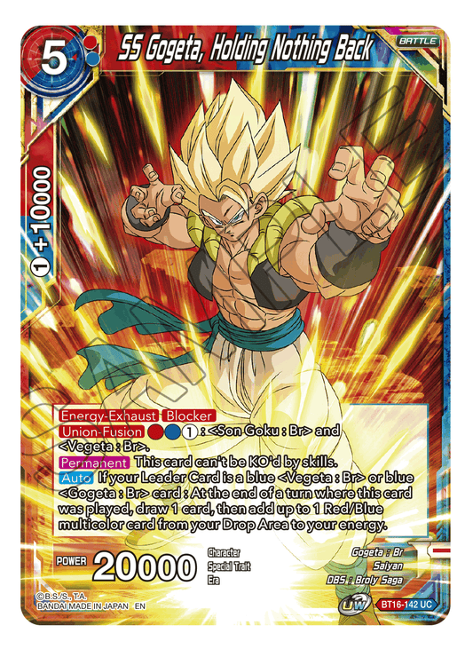 SS Gogeta, Holding Nothing Back - Realm of the Gods - Uncommon - BT16-142