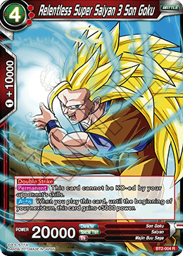 Relentless Super Saiyan 3 Son Goku - Union Force - Rare - BT2-004