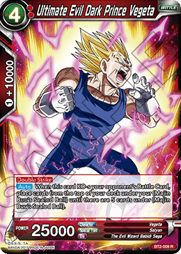 Ultimate Evil Dark Prince Vegeta - Union Force - Rare - BT2-009