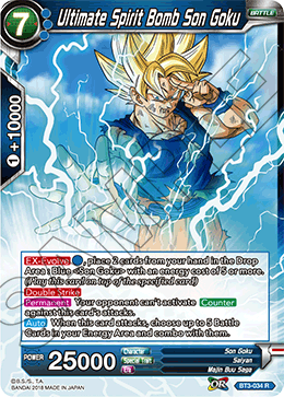 Ultimate Spirit Bomb Son Goku - Cross Worlds - Rare - BT3-034