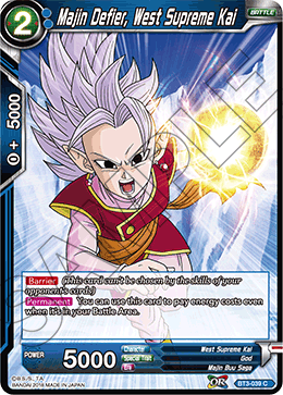 Majin Defier, West Supreme Kai - Cross Worlds - Common - BT3-039