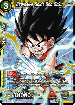 Explosive Spirit Son Goku (Shatterfoil) - Draft Box 04 - Dragon Brawl - Super Rare - BT3-088