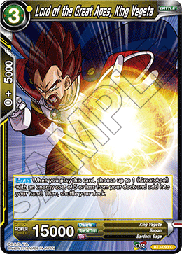 Lord of the Great Apes, King Vegeta - Cross Worlds - Common - BT3-093