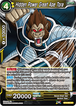 Hidden Power Great Ape Tora - Cross Worlds - Uncommon - BT3-096