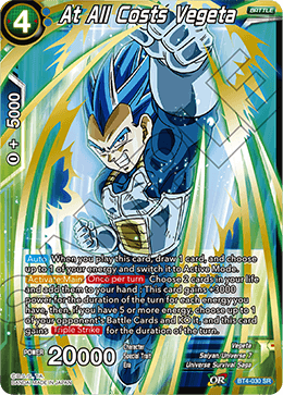 At All Costs Vegeta (Shatterfoil) - Draft Box 04 - Dragon Brawl - Super Rare - BT4-030