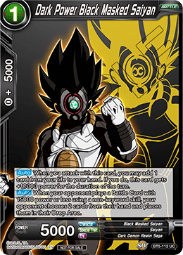 Dark Power Black Masked Saiyan (Event Pack 3 - 2019) - Promotion Cards - Promo - BT5-112_PR