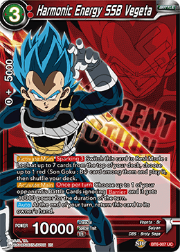 Harmonic Energy SSB Vegeta - Expansion Deck Box Set 07: Magnificent Collection - Fusion Hero - Uncommon - BT6-007