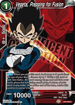 Vegeta, Prepping for Fusion - Expansion Deck Box Set 07: Magnificent Collection - Fusion Hero - Common - BT6-009