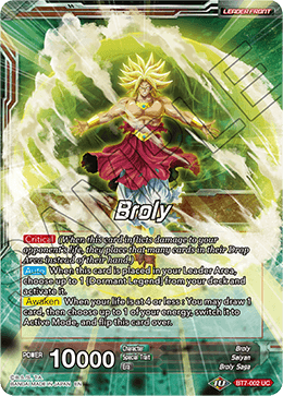 Broly // Broly, Recurring Nightmare - Assault of the Saiyans - Uncommon - BT7-002