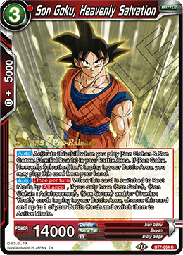 Son Goku, Heavenly Salvation - Assault of the Saiyans Pre-Release Cards - Promo - BT7-004_PR