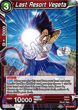 Last Resort Vegeta - Assault of the Saiyans - Rare - BT7-010