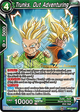 Trunks, Out Adventuring - Assault of the Saiyans Pre-Release Cards - Promo - BT7-059_PR