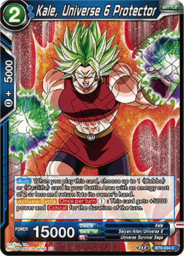 Kale, Universe 6 Protector - Universal Onslaught - Common - BT9-034