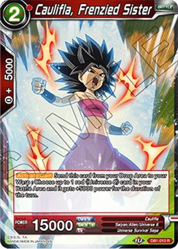 Caulifla, Frenzied Sister - Draft Box 04 - Dragon Brawl - Rare - DB1-010