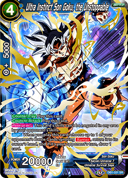 Ultra Instinct Son Goku, the Unstoppable - Draft Box 04 - Dragon Brawl - Super Rare - DB1-021