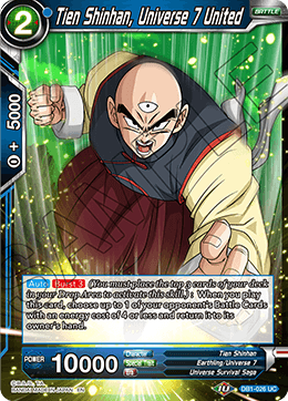 Tien Shinhan, Universe 7 United - Draft Box 04 - Dragon Brawl - Uncommon - DB1-026