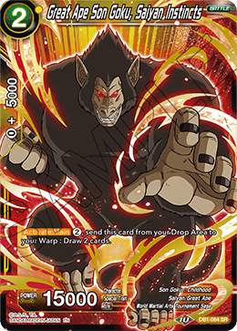 Great Ape Son Goku, Saiyan Instincts - Draft Box 04 - Dragon Brawl - Super Rare - DB1-064