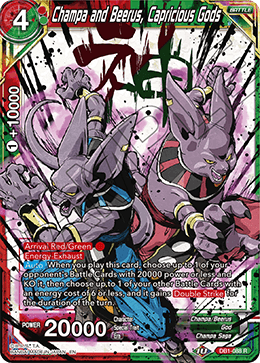 Champa and Beerus, Capricious Gods (Alternate Art) - Special Anniversary Set 2020 - Rare - DB1-088