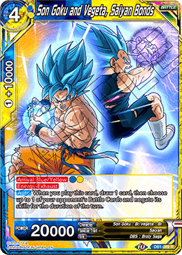 Son Goku and Vegeta, Saiyan Bonds - Draft Box 04 - Dragon Brawl - Rare - DB1-089