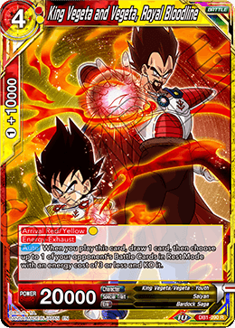 King Vegeta and Vegeta, Royal Bloodline - Draft Box 04 - Dragon Brawl - Rare - DB1-090