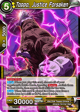 Toppo, Justice Forsaken - Draft Box 05 - Divine Multiverse - Rare - DB2-124