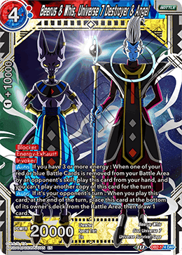 Beerus & Whis, Universe 7 Destroyer & Angel - Draft Box 05 - Divine Multiverse - Destroyer & Angel Rare - DB2-174