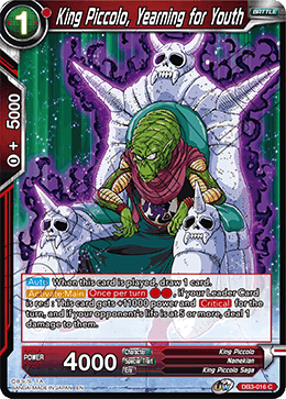 King Piccolo, Yearning for Youth - Draft Box 06 - Giant Force - Common - DB3-016