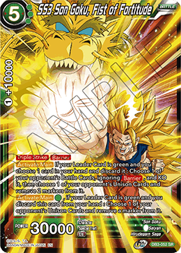 SS3 Son Goku, Fist of Fortitude - Draft Box 06 - Giant Force - Super Rare - DB3-052