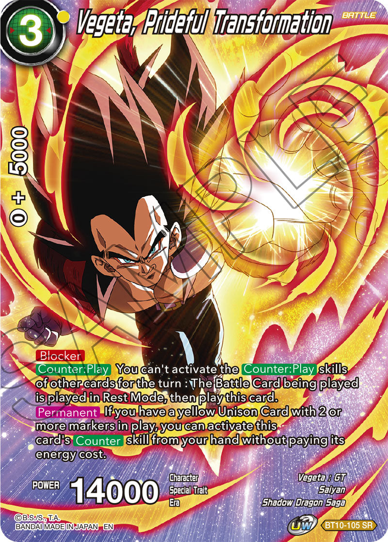 Vegeta, Prideful Transformation - Theme Selection: History of Vegeta - Super Rare - BT10-105