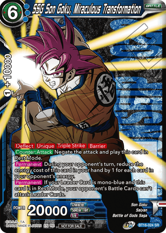 SSG Son Goku, Miraculous Transformation (Championship 2022 Celebration Pack) - Promotion Cards - Promo - BT16-024