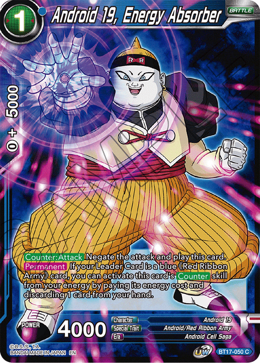 Android 19, Energy Absorber - Ultimate Squad - Common - BT17-050