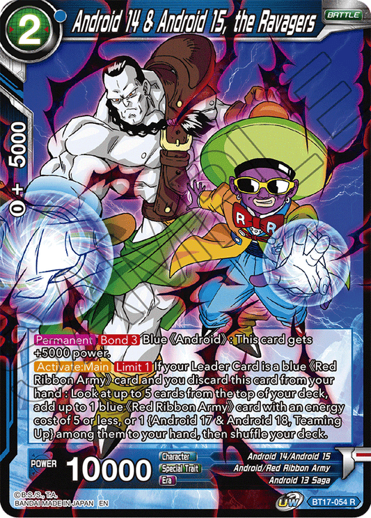 Android 14 & Android 15, the Ravagers - Ultimate Squad - Rare - BT17-054