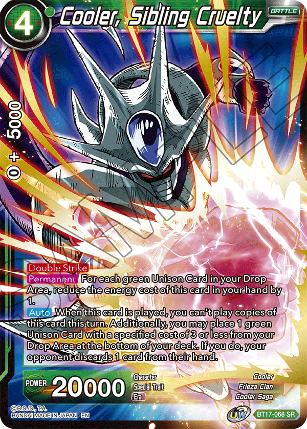 Cooler, Sibling Cruelty - Ultimate Squad - Super Rare - BT17-068