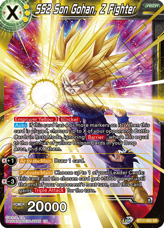SS2 Son Gohan, Z Fighter - Ultimate Squad - Super Rare - BT17-083