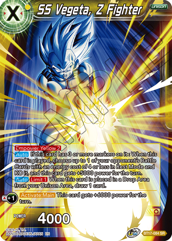 SS Vegeta, Z Fighter - Ultimate Squad - Super Rare - BT17-084
