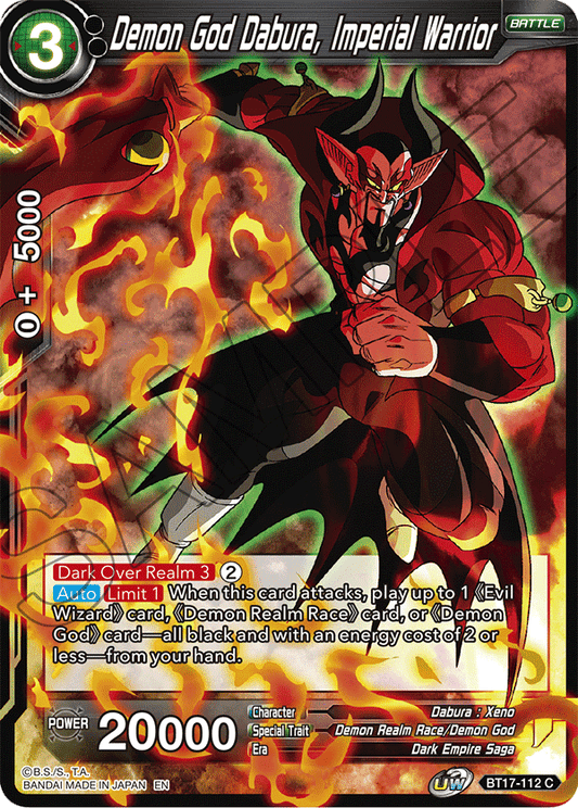 Demon God Dabura, Imperial Warrior - Ultimate Squad - Common - BT17-112
