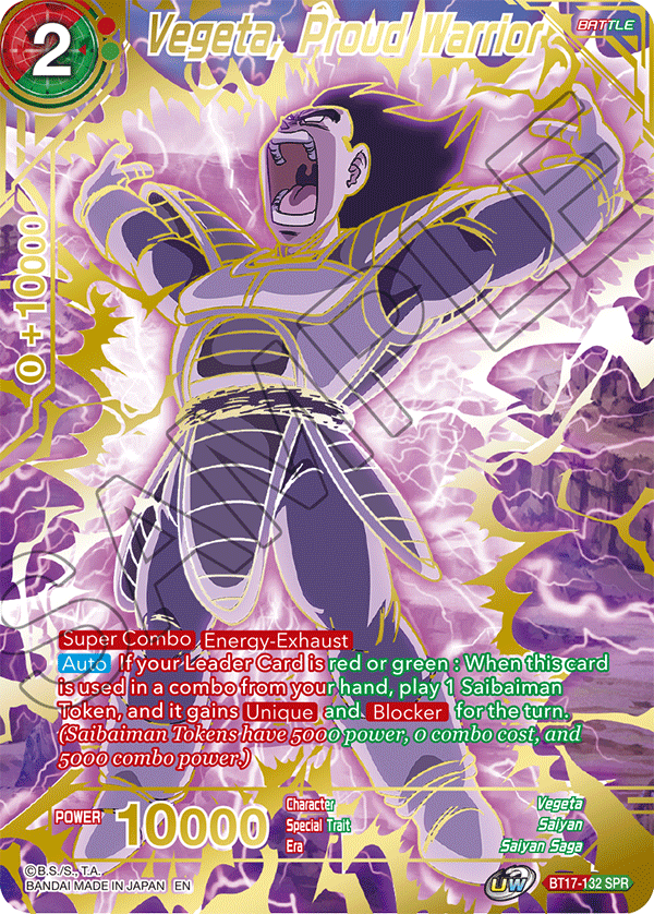 Vegeta, Proud Warrior (SPR) - Ultimate Squad - Special Rare - BT17-132