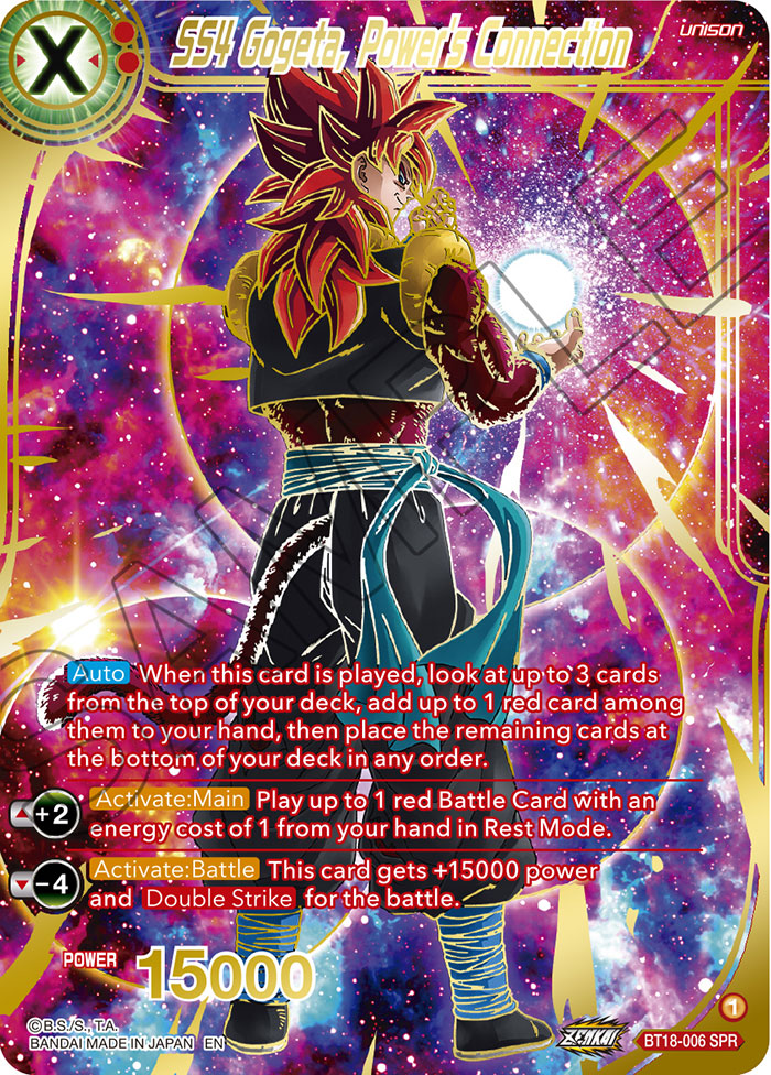 SS4 Gogeta, Power's Connection (SPR) - Dawn of the Z-Legends - Special Rare - BT18-006