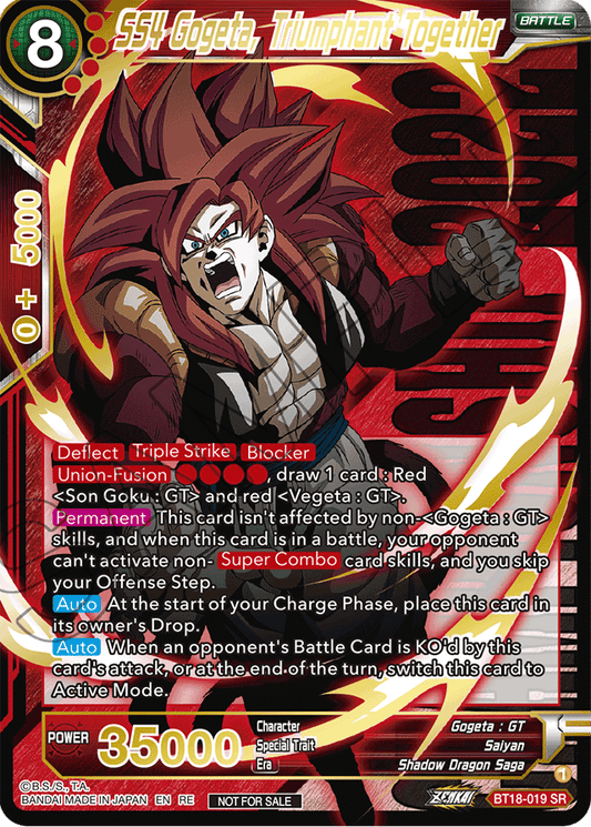 SS4 Gogeta, Triumphant Together (Championship 2022 Fusion & Potara Pack) - Promotion Cards - Promo - BT18-019