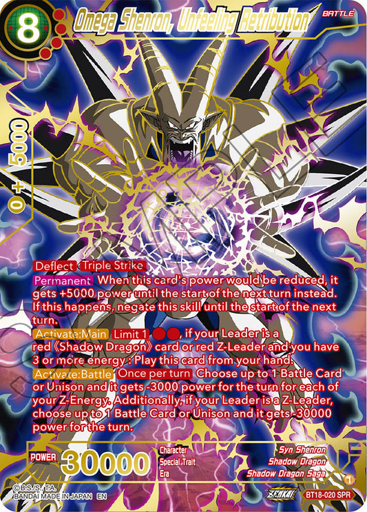 Omega Shenron, Unfeeling Retribution (SPR) - Dawn of the Z-Legends - Special Rare - BT18-020
