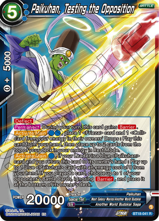 Paikuhan, Testing the Opposition - Dawn of the Z-Legends - Rare - BT18-041