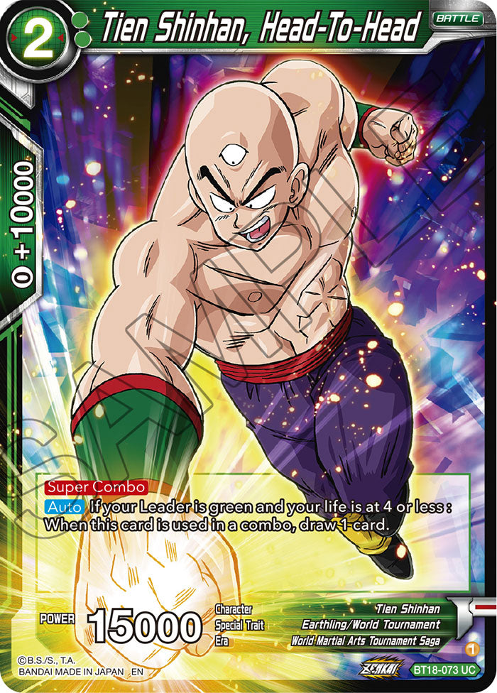 Tien Shinhan, Head-To-Head - Dawn of the Z-Legends - Uncommon - BT18-073