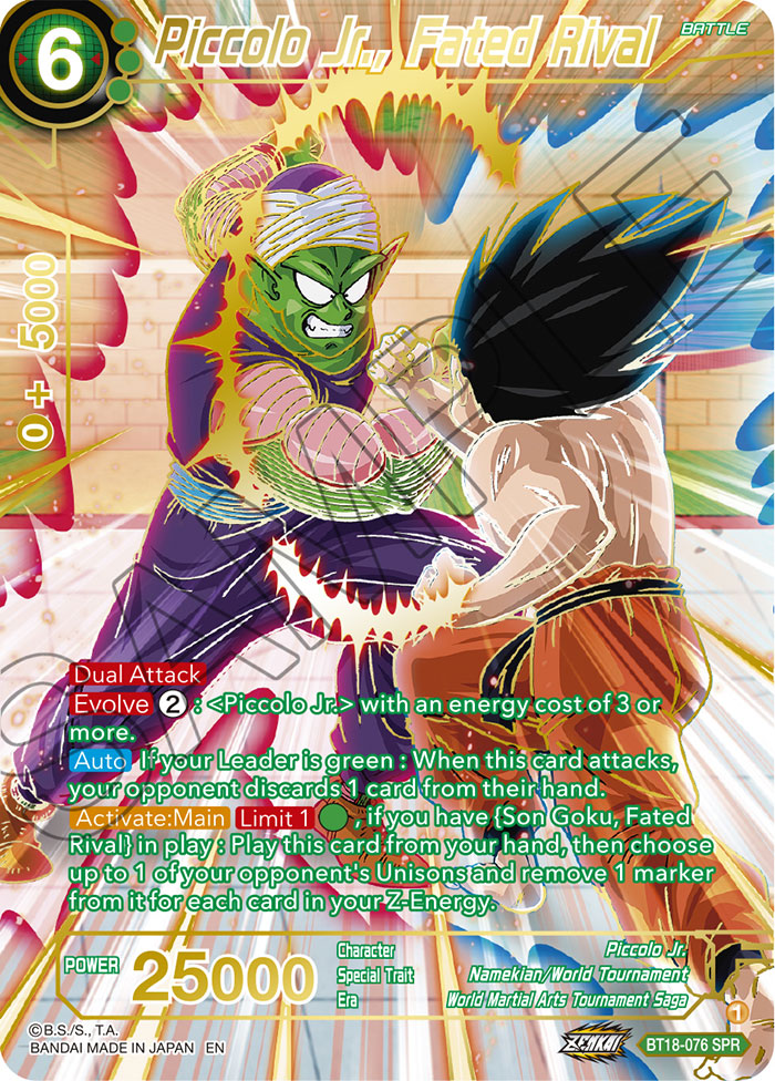 Piccolo Jr., Fated Rival (SPR) - Dawn of the Z-Legends - Special Rare - BT18-076