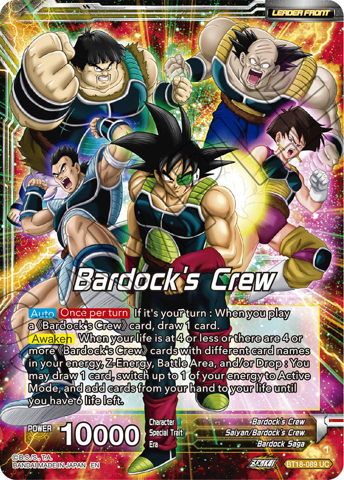 Bardock's Crew // Bardock, Inherited Will - Dawn of the Z-Legends - Uncommon - BT18-089