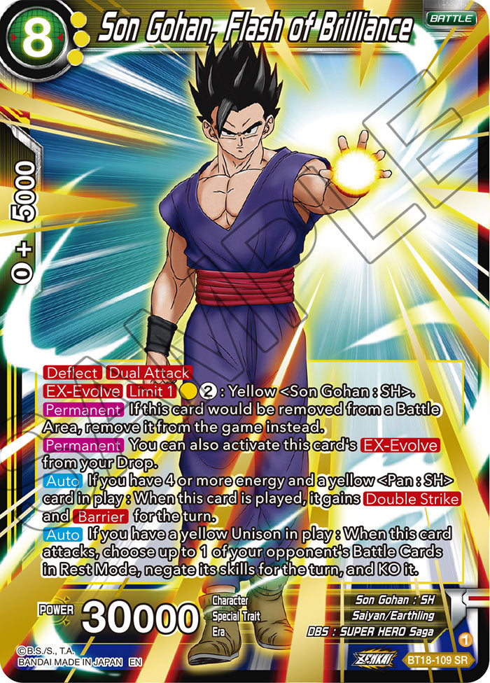 Son Gohan, Flash of Brilliance - Promotion Cards - Super Rare - BT18-109