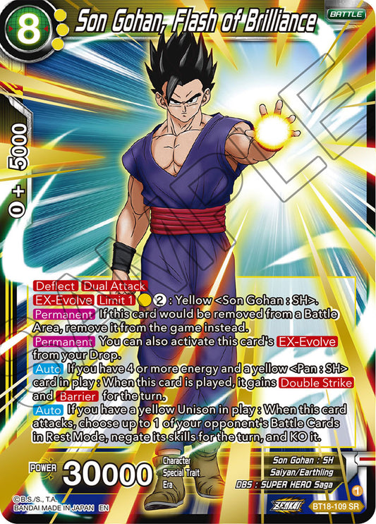 Son Gohan, Flash of Brilliance - Promotion Cards - Super Rare - BT18-109